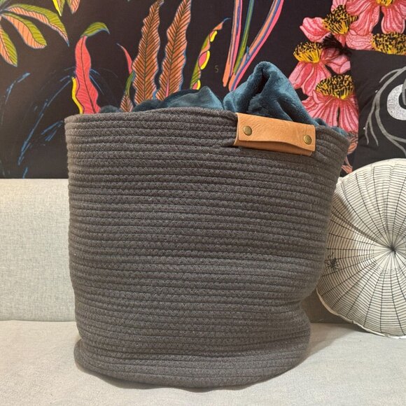 Threshold from Target Storage Basket, Cotton Blend Coiled Rope, Charcoal - Picture 2 of 9